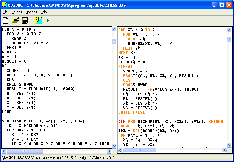 QBASIC to BBC BASIC translator